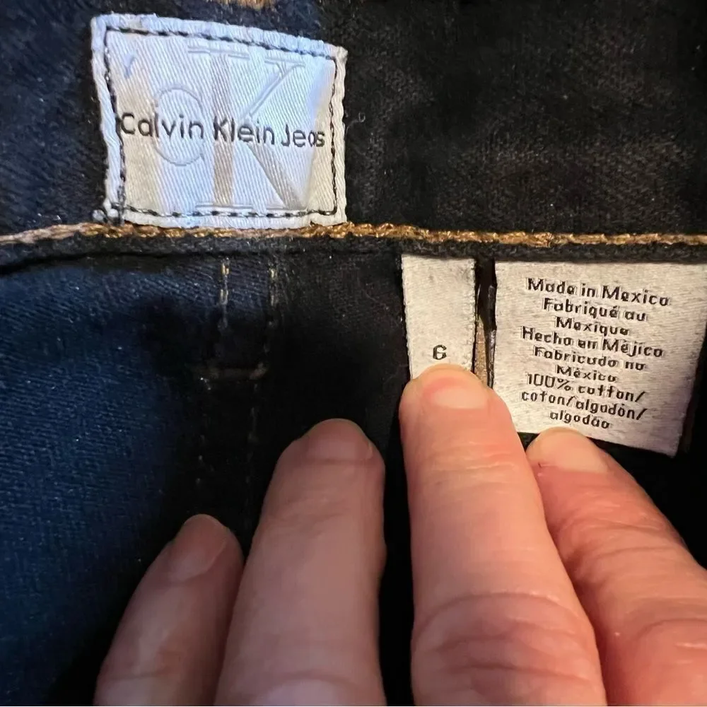 Calvin Klein Black Five Pocket Jeans. Size 6. 32 inch inseam. Great Condition!!
